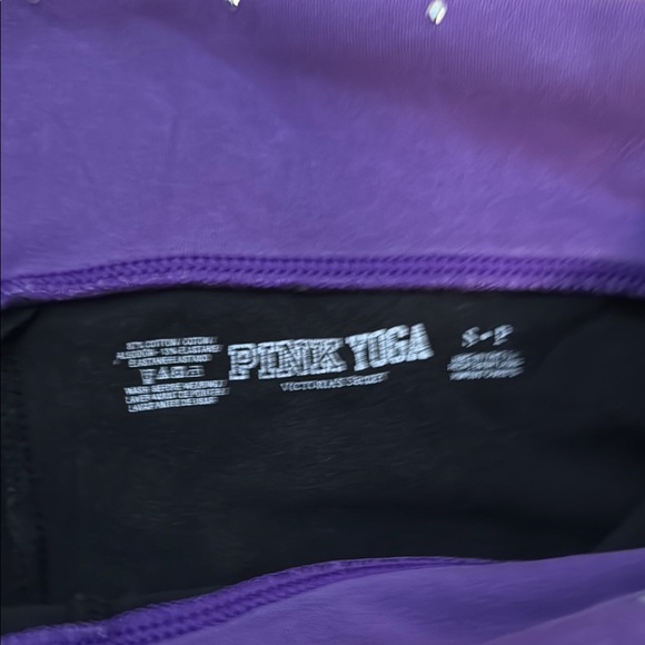 Black Yoga Pants with Purple Rhinestone Waistband - Picture 9 of 9